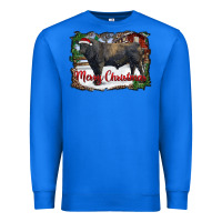True Royal merry christmas black angus bull and farm Premium Sweatshirt - RanaPortraitStore