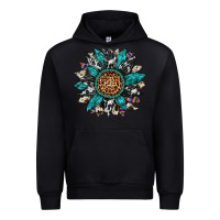 Black cowhide leopard serape gemstone  sunflower Urban Hoodie - Artiststas