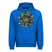 Cobalt cowhide leopard serape gemstone  sunflower Urban Hoodie - Artiststas