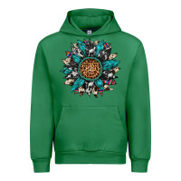 Emerald cowhide leopard serape gemstone  sunflower Urban Hoodie - Artiststas