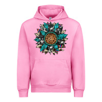 Fuchsia Pink cowhide leopard serape gemstone  sunflower Urban Hoodie - Artiststas