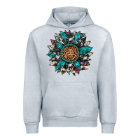 Heather Grey cowhide leopard serape gemstone  sunflower Urban Hoodie - Artiststas