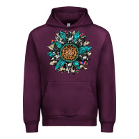 Mauve Wine cowhide leopard serape gemstone  sunflower Urban Hoodie - Artiststas