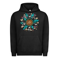Pigment Black cowhide leopard serape gemstone  sunflower Urban Hoodie - Artiststas