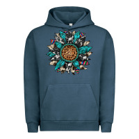 Pigment Midnight Navy cowhide leopard serape gemstone  sunflower Urban Hoodie - Artiststas