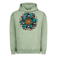 Pigment Oil Green cowhide leopard serape gemstone  sunflower Urban Hoodie - Artiststas
