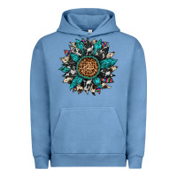 Pigment Pebble Blue cowhide leopard serape gemstone  sunflower Urban Hoodie - Artiststas
