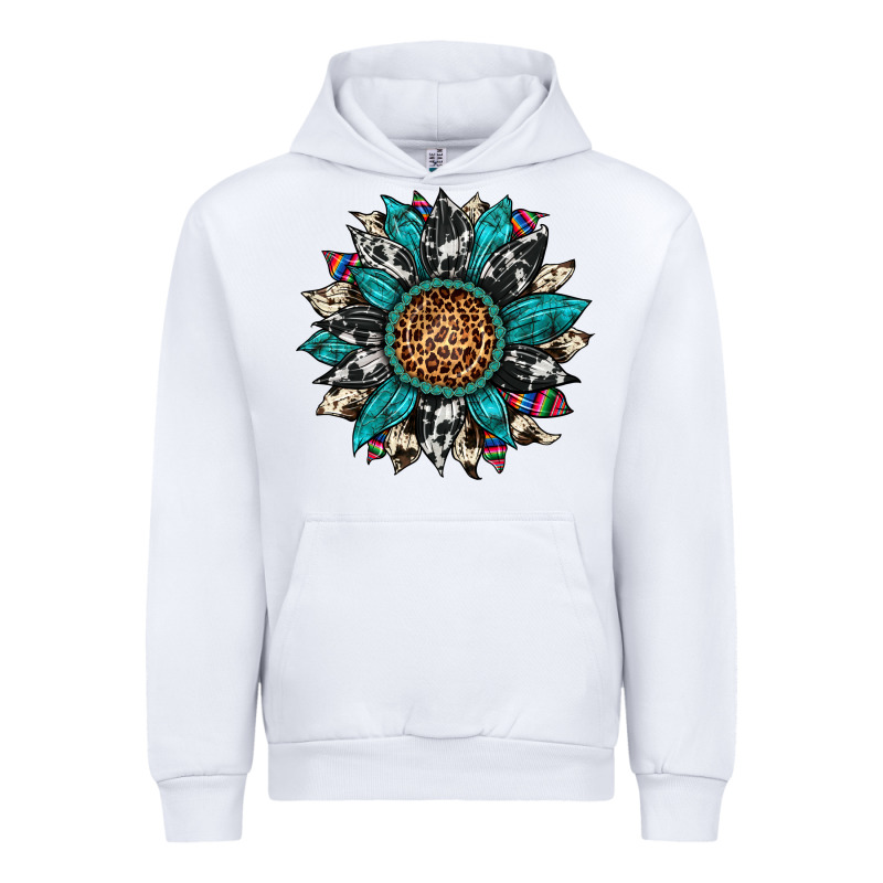 Cowhide Leopard Serape Gemstone  Sunflower Urban Hoodie by Artiststas | Teevron