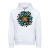 White cowhide leopard serape gemstone  sunflower Urban Hoodie - Artiststas