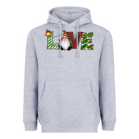 Heather Grey Christmas Love Gnome Heavyweight Hoodie - RanaPortraitStore