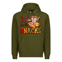 Army Green i'm just here for the snacks softball Premium Hoodie - Jasminsmagicworld