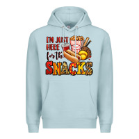 Blue Mist i'm just here for the snacks softball Premium Hoodie - Jasminsmagicworld