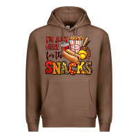Chestnut i'm just here for the snacks softball Premium Hoodie - Jasminsmagicworld