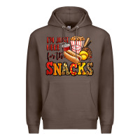 Coffee i'm just here for the snacks softball Premium Hoodie - Jasminsmagicworld