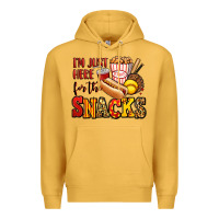 Mustard i'm just here for the snacks softball Premium Hoodie - Jasminsmagicworld