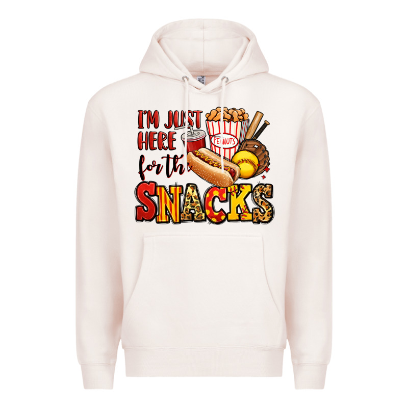 I'm Just Here For The Snacks Softball Premium Hoodie by Jasminsmagicworld | Teevron