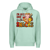 Seafoam i'm just here for the snacks softball Premium Hoodie - Jasminsmagicworld