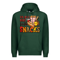 Sports Green i'm just here for the snacks softball Premium Hoodie - Jasminsmagicworld