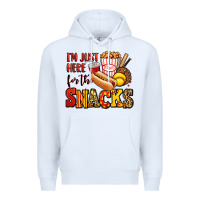 White i'm just here for the snacks softball Premium Hoodie - Jasminsmagicworld
