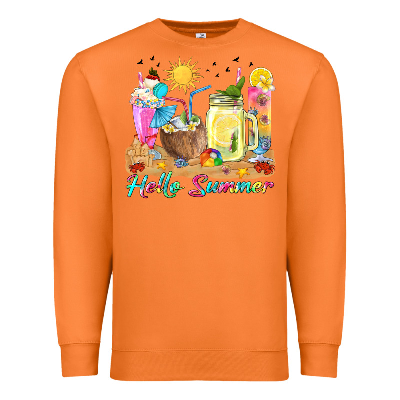 Hello Summer Drinks Premium Sweatshirt by texasbilliewilder | Teevron