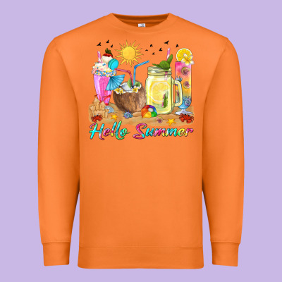 Hello Summer Drinks Premium Sweatshirt Designed By Texasbilliewilder