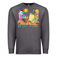 Charcoal Heather hello summer drinks Premium Sweatshirt - texasbilliewilder