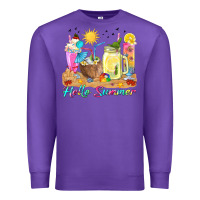 Purple hello summer drinks Premium Sweatshirt - texasbilliewilder