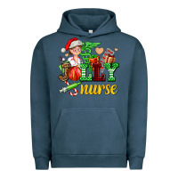 Pigment Midnight Navy jolly nurse with Christmas element Urban Hoodie - AdoDesignShop