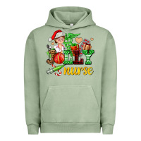 Pigment Oil Green jolly nurse with Christmas element Urban Hoodie - AdoDesignShop