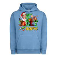 Pigment Pebble Blue jolly nurse with Christmas element Urban Hoodie - AdoDesignShop
