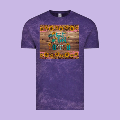 But First Coffee Vintage Tee Designed By Artiststas