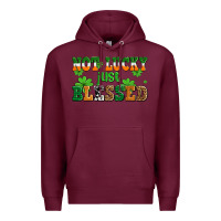 Burgundy not lucky just blessed Premium Hoodie - AdoDesignShop