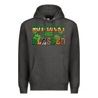 Charcoal Heather not lucky just blessed Premium Hoodie - AdoDesignShop