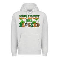 Dove Grey not lucky just blessed Premium Hoodie - AdoDesignShop