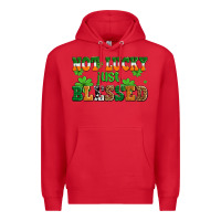 Red not lucky just blessed Premium Hoodie - AdoDesignShop