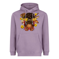 Lavender softball afro messy bun Heavyweight Hoodie - texasbilliewilder