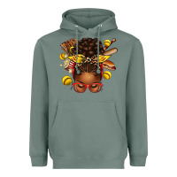 Sage softball afro messy bun Heavyweight Hoodie - texasbilliewilder
