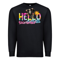Black hello summer Premium Sweatshirt - texasbilliewilder