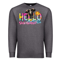 Charcoal Heather hello summer Premium Sweatshirt - texasbilliewilder