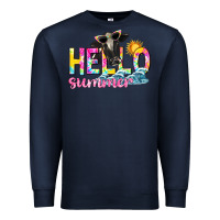 Navy hello summer Premium Sweatshirt - texasbilliewilder