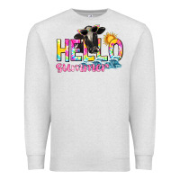 Oatmeal Heather hello summer Premium Sweatshirt - texasbilliewilder