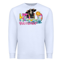 White hello summer Premium Sweatshirt - texasbilliewilder