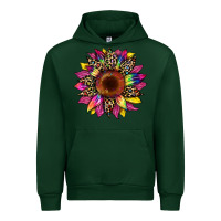 Forest Green tie dye leopard sunflower Urban Hoodie - Artiststas