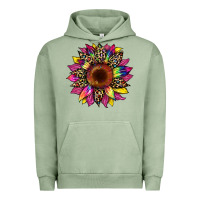 Pigment Oil Green tie dye leopard sunflower Urban Hoodie - Artiststas