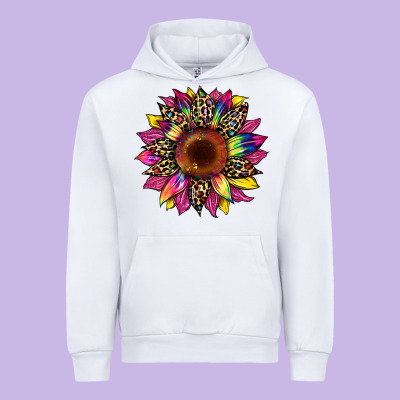 Tie Dye Leopard Sunflower Urban Hoodie Designed By Artiststas