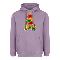 Lavender christmas book tree Heavyweight Hoodie - Zillion Design Studio