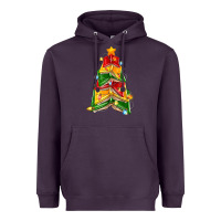Plum christmas book tree Heavyweight Hoodie - Zillion Design Studio