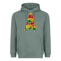 Sage christmas book tree Heavyweight Hoodie - Zillion Design Studio