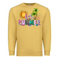 Antique Gold hello summer with sun Premium Sweatshirt - texasbilliewilder