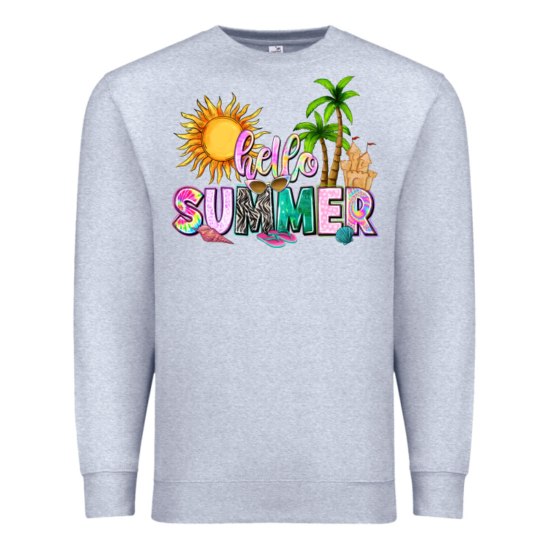 Hello Summer With Sun Premium Sweatshirt by texasbilliewilder | Teevron